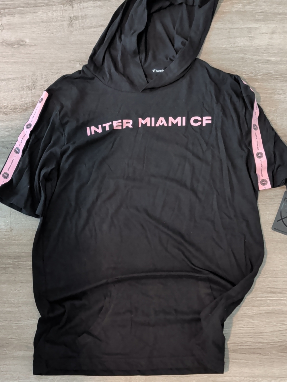Fanatics Inter Miami CF Black Tee with Pink Stripe Accents